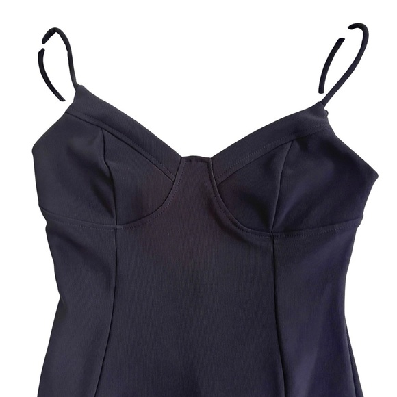 TRAC Y2K Black Mini Dress with Zip Closure LBD - Picture 7 of 11